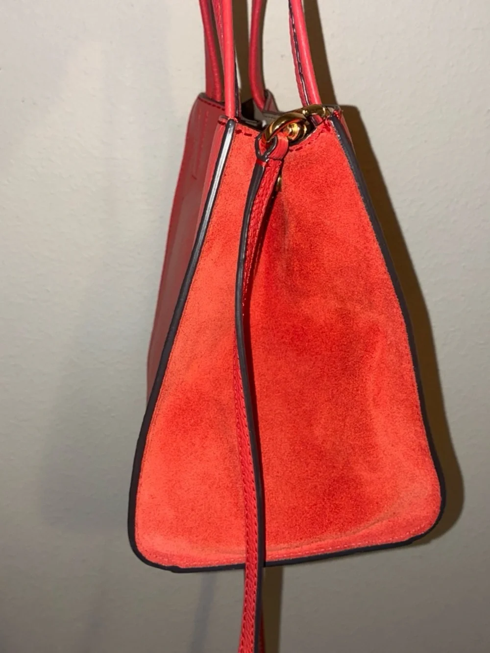 Banana Republic- Like New Red Orange Leather Suede Bag  - Timeless and Elegant